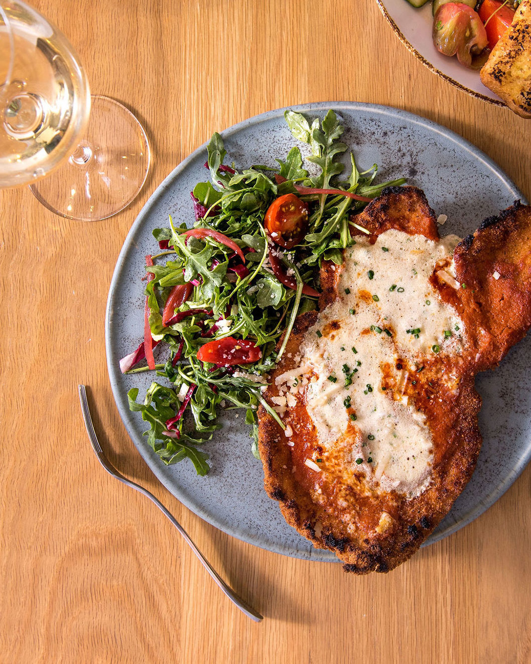 Chicken Parmesan with a Salad